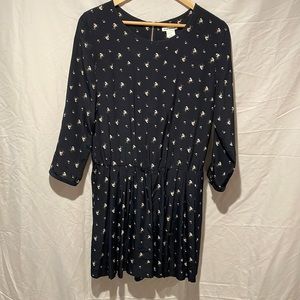 Club Monaco Dark navy blue romper/dress with floral print.